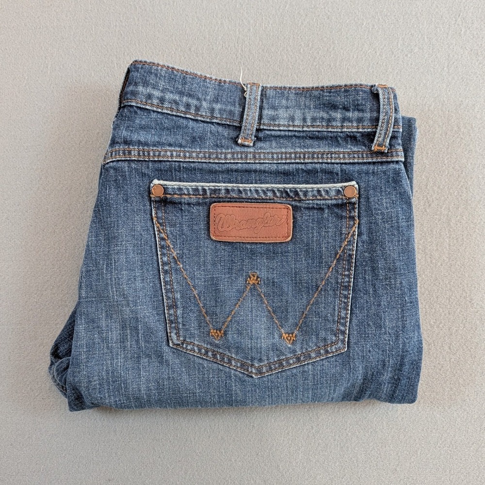 Wrangler Retro Relaxed Bootcut Jeans Mens 38x34 Blue Denim Cowboy Workwear